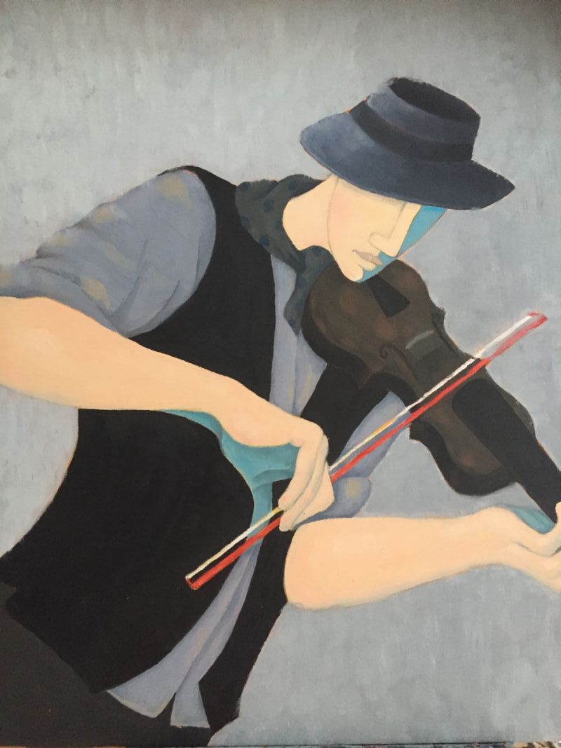 Fiddler in Blue/Grey Hat